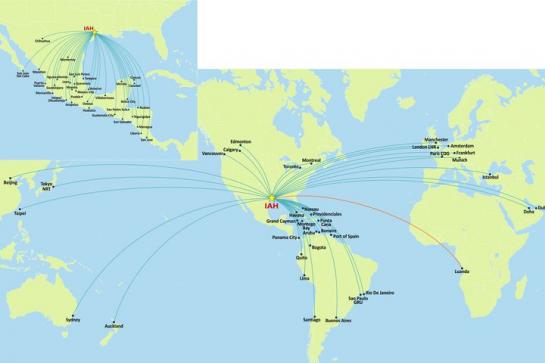 IAH - All International service (with LAD charter different color)