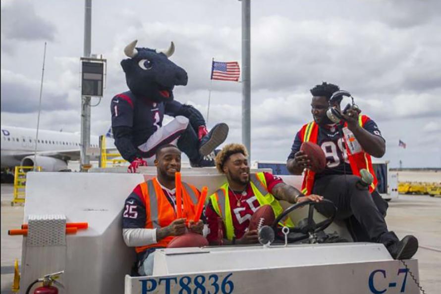 Houston Texans and Houston Rockets Sub-in for Airport Workers