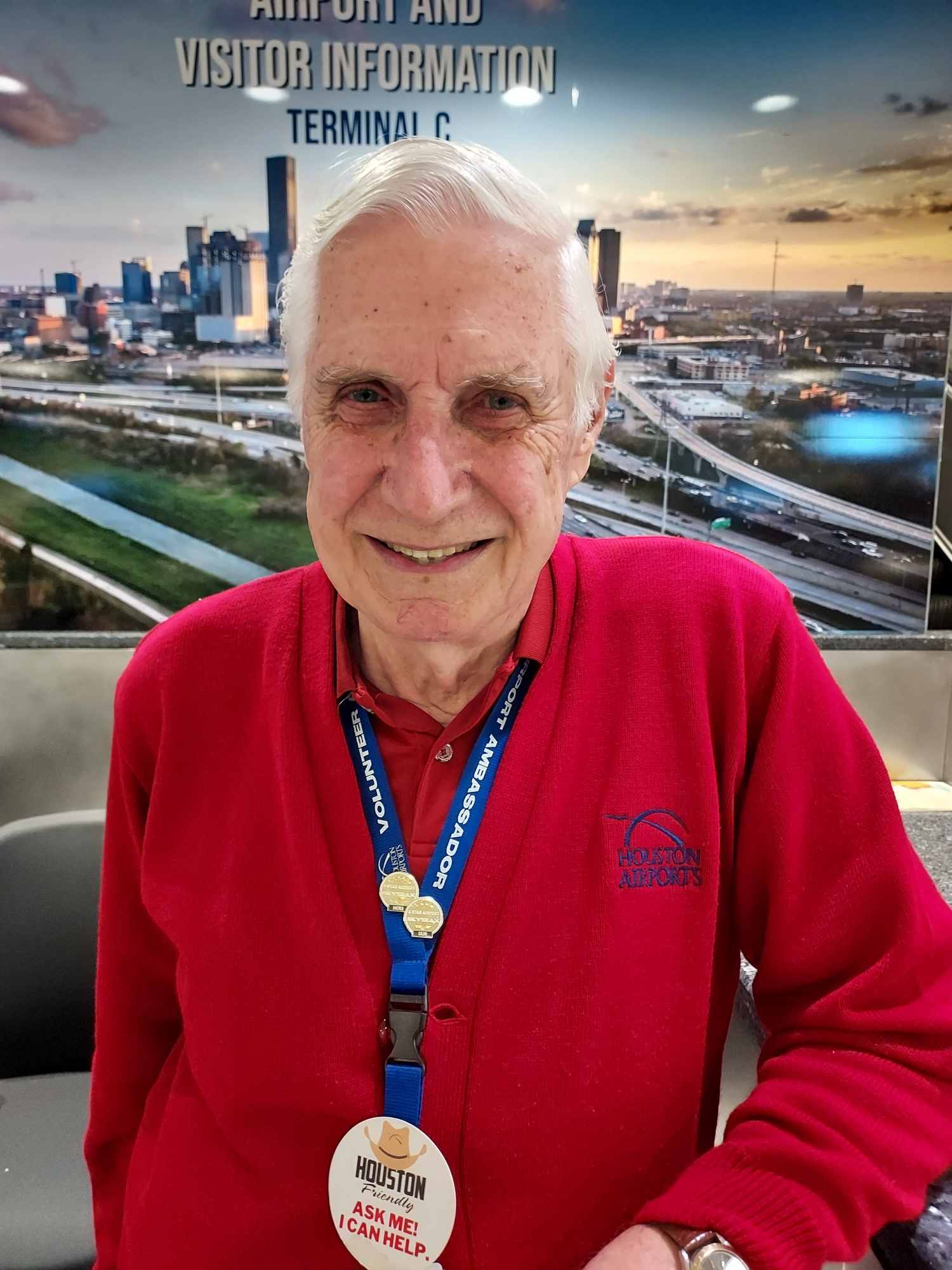 Paul Barker volunteers at Houston Airports 