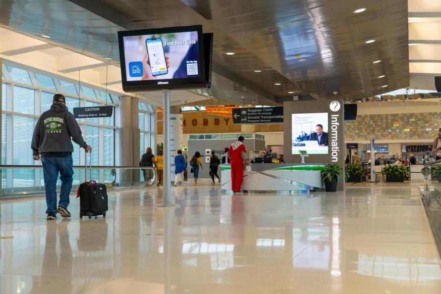New flooring and information booth at HOU