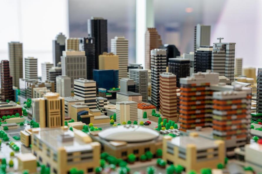 A LEGO microscale of downtown Houston is now on display at IAH