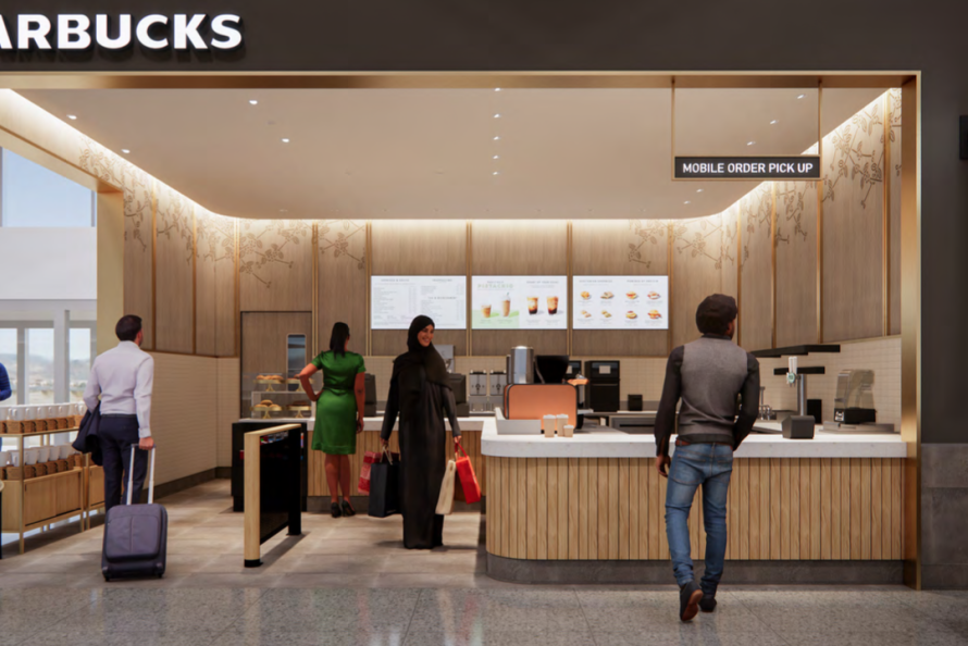 Rendering of Starbucks at Hobby Airport