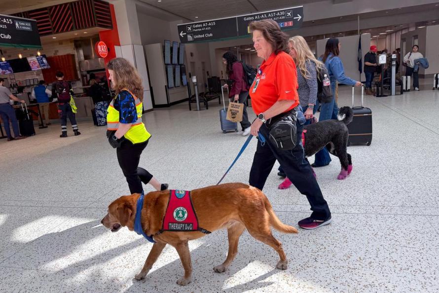 Shotgun taking his last walk at IAH