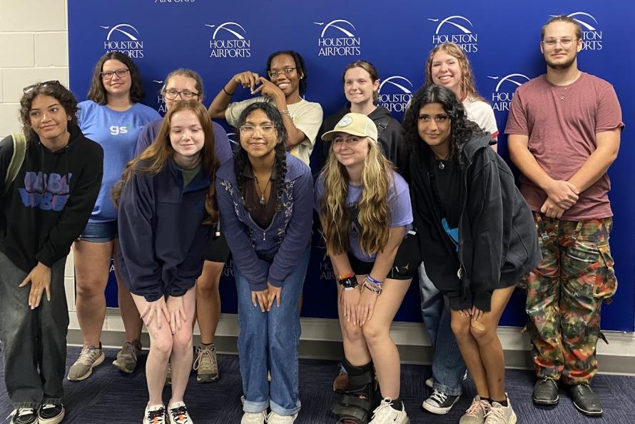 Girl Scouts visit Houston Airports
