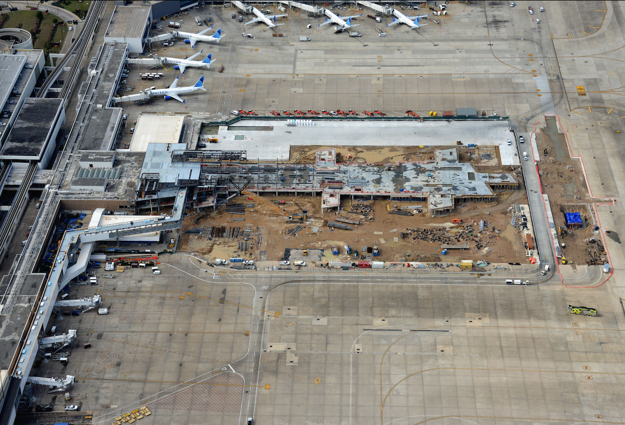 Aerial View of Mickey Leland International Terminal D (11-20-2022) 