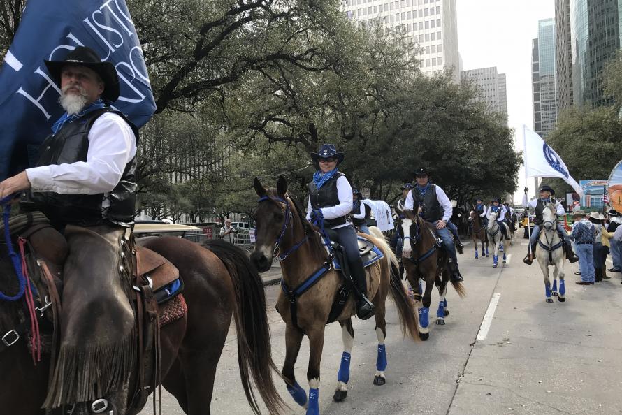 Houston Airport System kicks off 50th anniversary celebration for Bush Airport by participating in the Houston Livestock Show and Rodeo parade