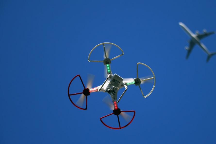 Flying drones store near airports
