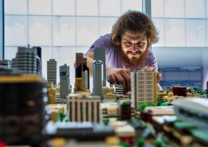 A LEGO microscale of downtown Houston is now on display at IAH