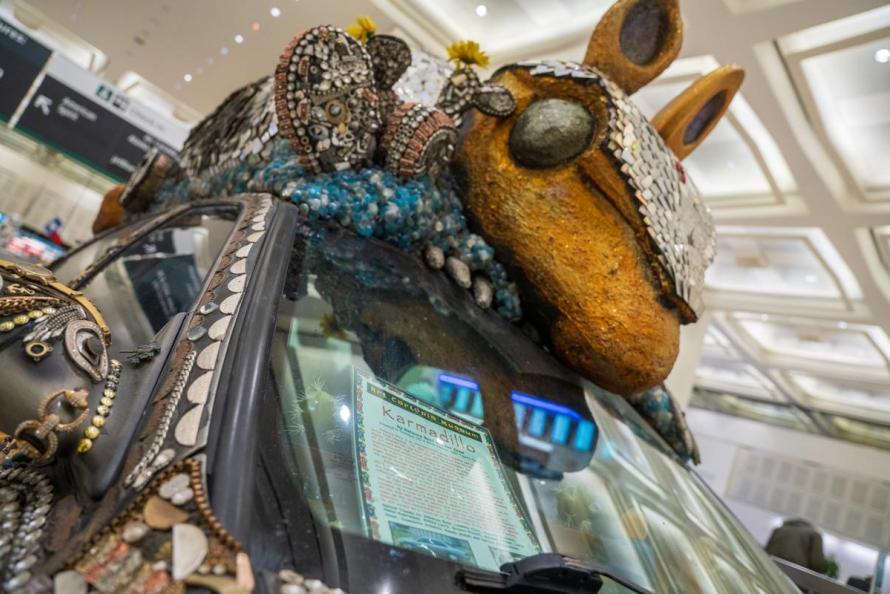 Karmadillo Art Car now on display at IAH
