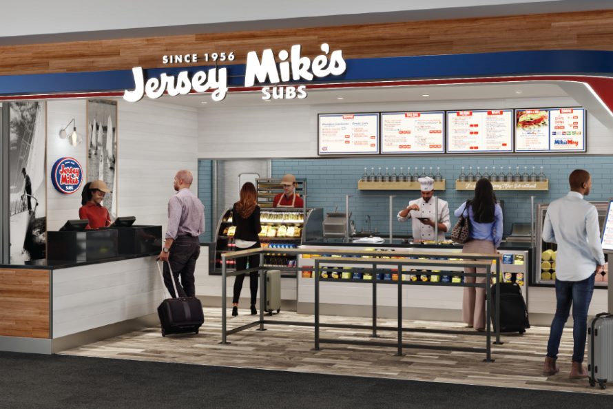 Rendering of Jersey Mike's Subs at Hobby Airport