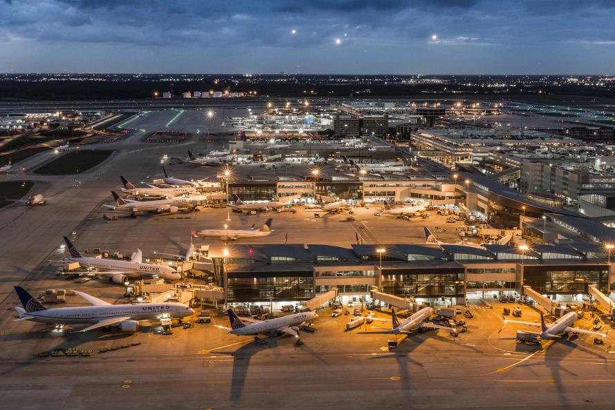 Aerial view of George Bush Intercontinental Airport